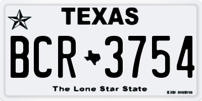 TX license plate BCR3754