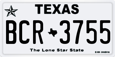 TX license plate BCR3755