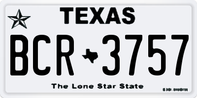 TX license plate BCR3757