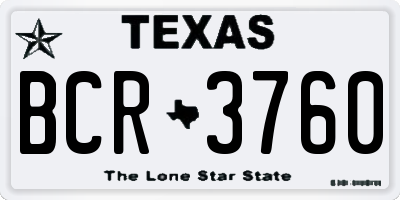 TX license plate BCR3760