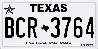 TX license plate BCR3764