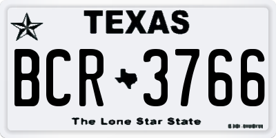 TX license plate BCR3766