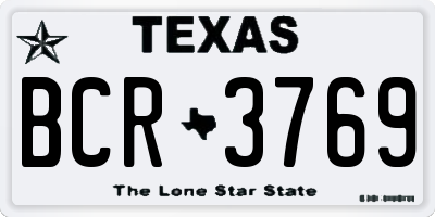 TX license plate BCR3769