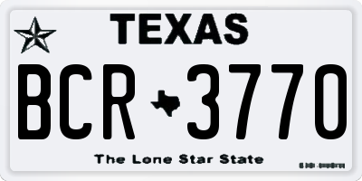 TX license plate BCR3770