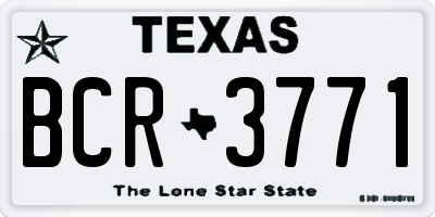 TX license plate BCR3771