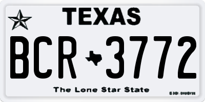 TX license plate BCR3772