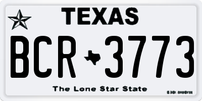 TX license plate BCR3773