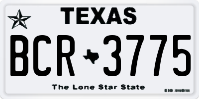TX license plate BCR3775