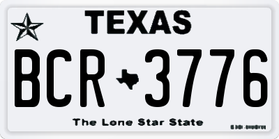 TX license plate BCR3776