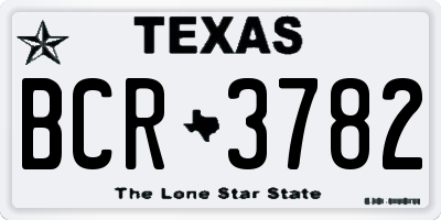 TX license plate BCR3782