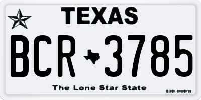 TX license plate BCR3785