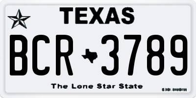 TX license plate BCR3789