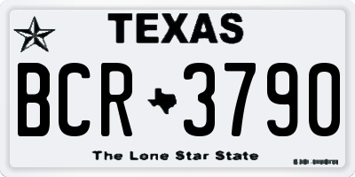 TX license plate BCR3790