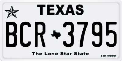 TX license plate BCR3795