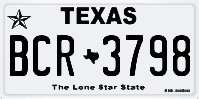 TX license plate BCR3798