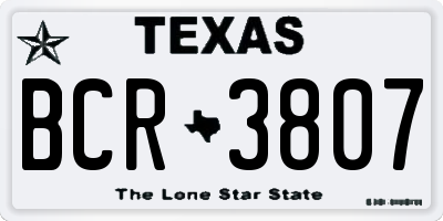 TX license plate BCR3807