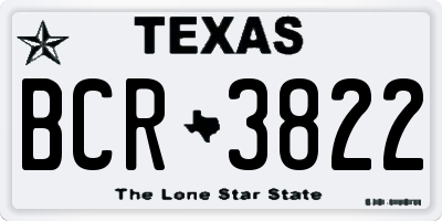 TX license plate BCR3822