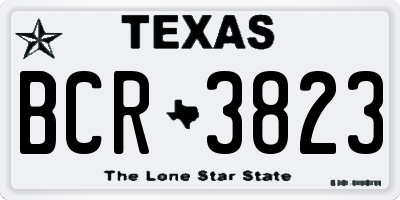 TX license plate BCR3823