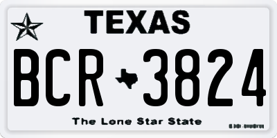 TX license plate BCR3824