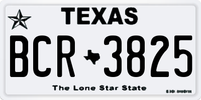TX license plate BCR3825