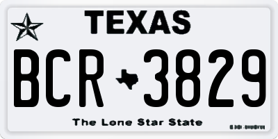 TX license plate BCR3829
