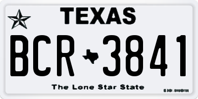 TX license plate BCR3841