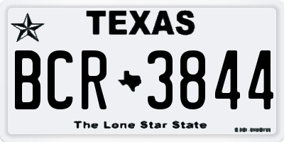 TX license plate BCR3844