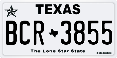 TX license plate BCR3855