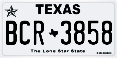 TX license plate BCR3858