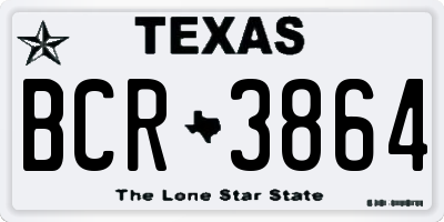 TX license plate BCR3864