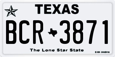 TX license plate BCR3871