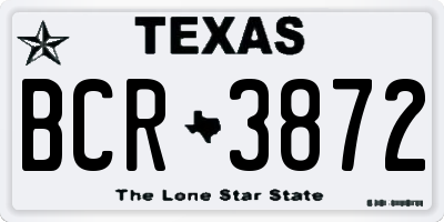 TX license plate BCR3872