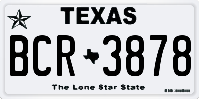 TX license plate BCR3878