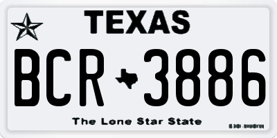 TX license plate BCR3886