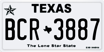 TX license plate BCR3887