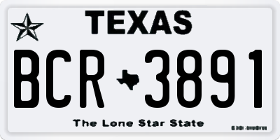 TX license plate BCR3891