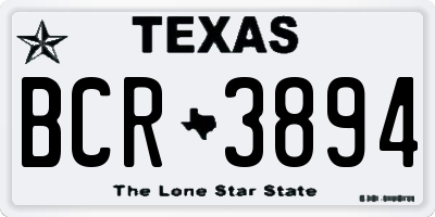 TX license plate BCR3894