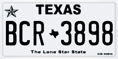 TX license plate BCR3898