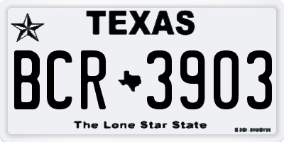 TX license plate BCR3903