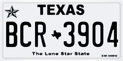 TX license plate BCR3904
