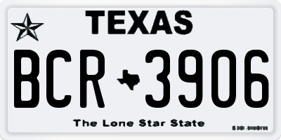 TX license plate BCR3906