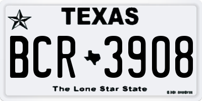 TX license plate BCR3908