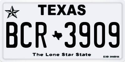TX license plate BCR3909