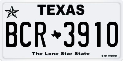 TX license plate BCR3910