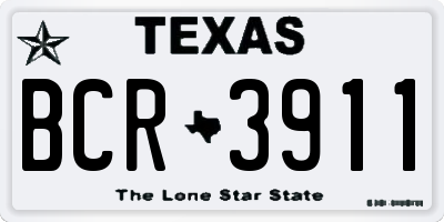 TX license plate BCR3911