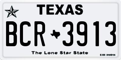 TX license plate BCR3913