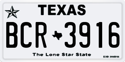 TX license plate BCR3916