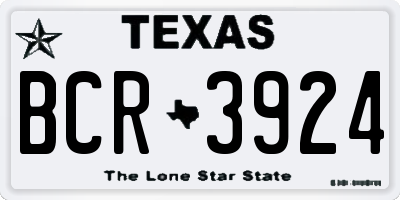 TX license plate BCR3924