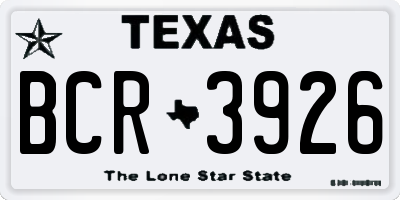 TX license plate BCR3926