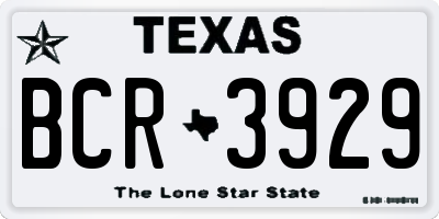 TX license plate BCR3929